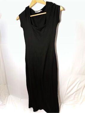 Mi Amore Black Ribbed Maxi Dress